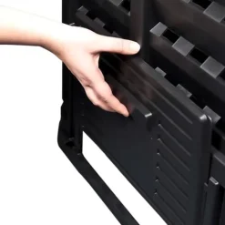 Väderbeständig kompostlåda 1000 L - Effektiv kompostering | Färg: Svart | Storlek: 93,3x93,3x146 cm