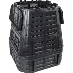 Väderbeständig kompostlåda 740 L - Snabbare kompostering | Färg: Svart | Storlek: 93,3x93,3x113 cm