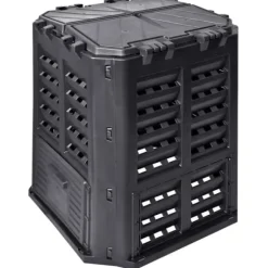 Väderbeständig kompostlåda 360 L - Effektiv kompostering | Färg: Svart | Storlek: 68,9x68,9x83,9 cm