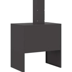 Vedeldad eldhäll med skorsten - Utomhus eldstad i svart stål | Storlek: 60x40x96 cm