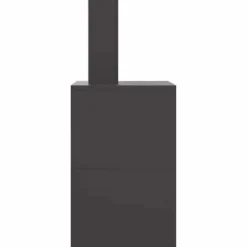 Vedeldad eldhäll med skorsten - Utomhus eldstad i svart stål | Storlek: 60x40x96 cm