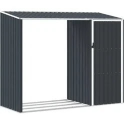 Vedskjul antracit 245x98x159 cm galvaniserat stål