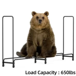 Vedstapelställ, tungt belastat, stor förvaringshållare