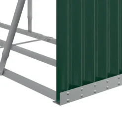 Vedställ i galvaniserat stål för vedförvaring | Färg: Grön | Storlek: 300x45x100 cm