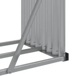 Vedställ i galvaniserat stål för vedförvaring | Färg: Grön | Storlek: 300x45x100 cm