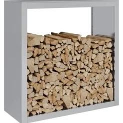 Vedställ i galvaniserat stål för vedförvaring | Storlek: 100x40x100 cm