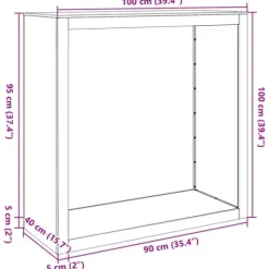 Vedställ i galvaniserat stål för vedförvaring | Storlek: 100x40x100 cm