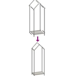 Vedställ i kallvalsat stål - Elegant vedförvaring | Färg: Antracit | Storlek: 40x25x120 cm