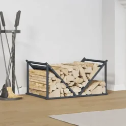 Vedställ i kallvalsat stål - Robust vedförvaring | Färg: Antracit | Storlek: 70x43x34,5 cm