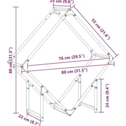 Vedställ i kallvalsat stål - Robusta och eleganta vedförvaringslösningar | Storlek: 80x25x80 cm | Färg: Vit