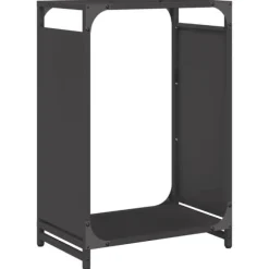 Vedställ i kallvalsat stål - För vedförvaring | Färg: Svart | Storlek: 44x28x65 cm