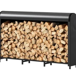 Vedställ i metall 199 × 30 × 121 cm – 0,6 m³ med vattentätt överdrag, upp till 300 kg