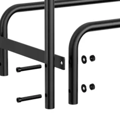 Vedställ i metall, 91,6 tum, kraftig konstruktion, stor kapacitet, inomhus/utomhus, svart