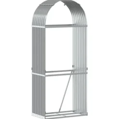 Vedställ ljusgrå 80x45x190 cm galvaniserat stål