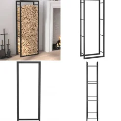 Vedställ matt svart 50x28x132 cm stål - Vedställ - Ved Ställ - Home & Living