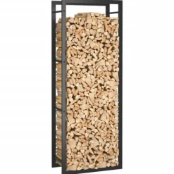 Vedställ matt svart 50x28x132 cm stål - Vedställ - Ved Ställ - Home & Living