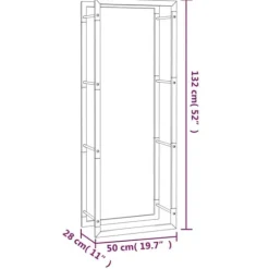 Vedställ matt svart 50x28x132 cm stål - Vedställ - Ved Ställ - Home & Living