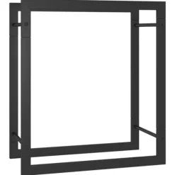 Vedställ matt svart 50x28x56 cm stål