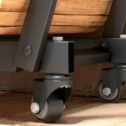 Vedställ med hjul 79×30×81 cm, metall, inkl. tändveds- & verktygskrokar