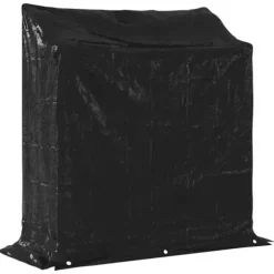 Vedställ med regnskydd - Hållbar vedförvaring | Färg: Galvaniserat stål | Storlek: 100,5x40,5x110,5 cm