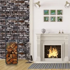 Vedställ, Metall, 100x40x25 cm, Antracit