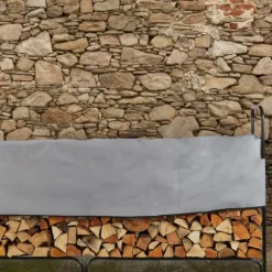 Vedställ, Metall, 122x245x40 cm, Svart