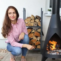 Vedställ, 2-nivåer, 100x40x30 cm, Antracit