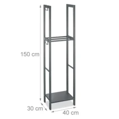 Vedställ, 2-nivåer, 100x40x30 cm, Antracit