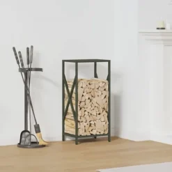 Vedställ olivgrön 34x25x70 cm kallvalsat stål