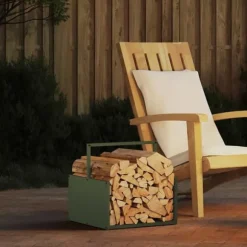 Vedställ olivgrön 40x40x40 cm kallvalsat stål