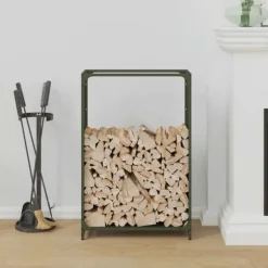 Vedställ olivgrön 60x28x90 cm kallvalsat stål