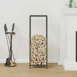 Vedställ olivgrön 34x25x100 cm kallvalsat stål