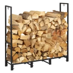 Vedställ, Stål, 116x121x30,5 cm, Svart