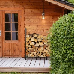 Vedställ, Stål, 116x121x30,5 cm, Svart