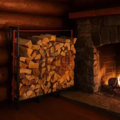 Vedställ, Stål, 116x121x30,5 cm, Svart