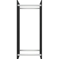 Vedställ svart 40x35x100 cm härdat glas