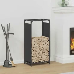 Vedställ svart 44x28x90 cm kallvalsat stål