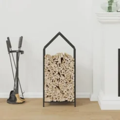 Vedställ svart 40x25x90 cm kallvalsat stål