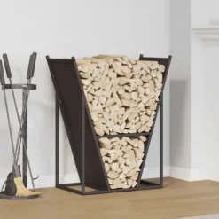 Vedställ svart 69,5x35x81 cm kallvalsat stål