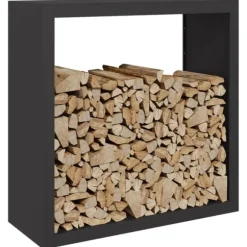 Vedställ svart 100x40x100 cm stål