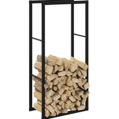 Vedställ svart 55x30x116 cm stål