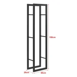 Vedställ Täby vedförvaring 40x25x150 cm stål [en.casa]