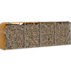 Vedställ träutseende 300x45x100 cm galvaniserat stål