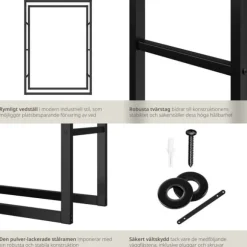 Vedställ Tuby, för inne- & utomhus, 100,5x25x150cm - svart