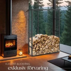 Vedställ Tuby, för inne- & utomhus, 100,5x25x150cm - svart