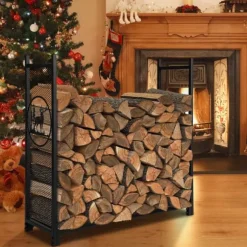 Vedställ, 122x38x117 cm, Svart