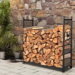 Vedställ, 122x38x117 cm, Svart