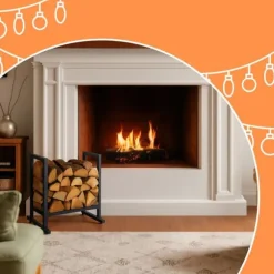 Vedställ, 62x60x49 cm, svart