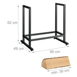 Vedställ, 62x60x49 cm, svart