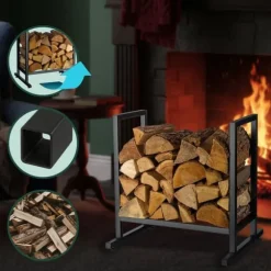 Vedställ, 62x60x49 cm, svart